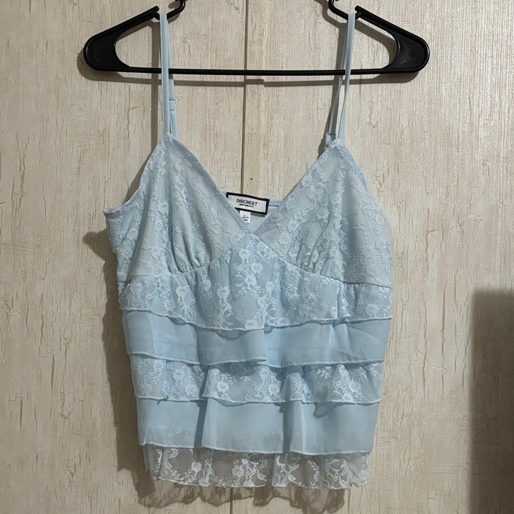 Charlotte Russe Sky Blue Lace Camisole
